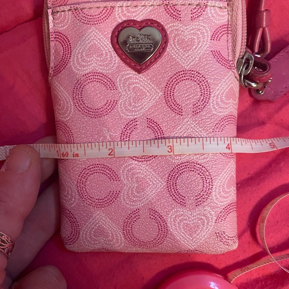 Pink Coach 3 Slot card holder wristlet phone holder - Picture 5 of 7